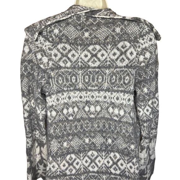 Casmari Cashmere Grey & White Open Front Long Cardigan Size 2 (Medium) - Picture 5 of 7